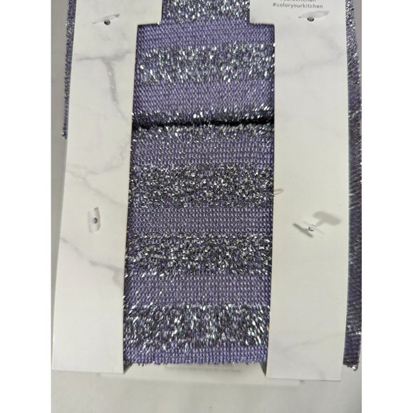 Core 6-Pack Iridescent Knitted Metallic Striped Scrubbie Sponges Lavender - Picture 3 of 4